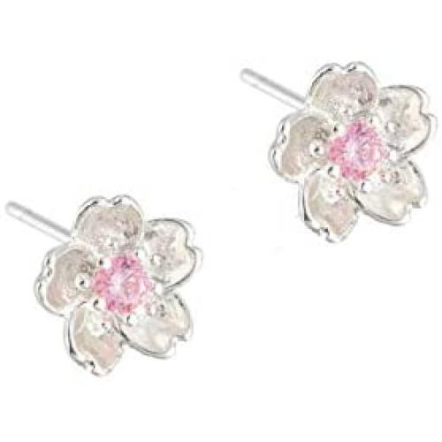 925 Sterling Silver Plated Color Flower Stud Earrings for Women Teen Girls