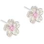 925 Sterling Silver Plated Color Flower Stud Earrings for Women Teen Girls