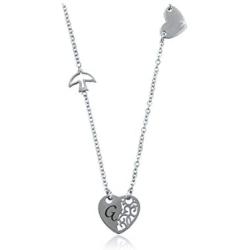 Ya Malanii Small Heart Initial Stainless Steel Necklace for Women, Girls and Kids