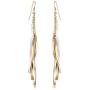 Gemini Womens Jewelry 18K Gold White Color Long Dangle Drop Earring Gm009 , Size: 4 inches
