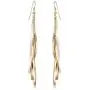 Gemini Womens Jewelry 18K Gold White Color Long Dangle Drop Earring Gm009 , Size: 4 inches