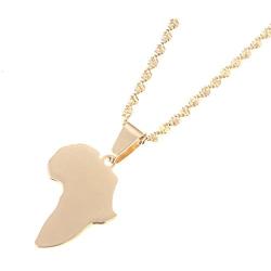 Stainless Steel African Map Pendant Necklace Jewelry Map of Africa Jewelry