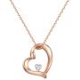Agvana 18K 14K Solid Rose Gold White Gold Diamond Dolphin Heart Dainty Pendant Necklace Fine Jewelry Anniversary Birthday Gifts for Women Teen Girls Mom Grandma Daughter Her with Jewelry Box, 16''+2''