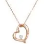 Agvana 18K 14K Solid Rose Gold White Gold Diamond Dolphin Heart Dainty Pendant Necklace Fine Jewelry Anniversary Birthday Gifts for Women Teen Girls Mom Grandma Daughter Her with Jewelry Box, 16''+2''