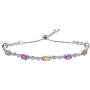 925 Sterling Silver Fancy Sapphire Tennis Bracelets for Women Birthstone Gemstone Jewelry 4.60 CTTW