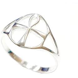 Sterling Silver Egyptian Cross Ankh Ring - Protection Ring – Key of Life Ring – 925 Silver Ankh Jewelry