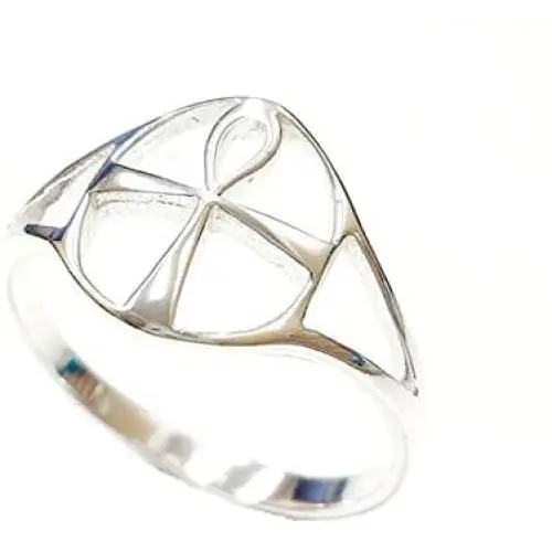 Sterling Silver Egyptian Cross Ankh Ring - Protection Ring – Key of Life Ring – 925 Silver Ankh Jewelry