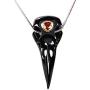 Skullis Necklace of Gemstone Carved Crystal Raven Skull Pendant, for Men and Women. Skull Jewelry.