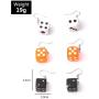 3 Pairs Dice Earring Disco Dancing Earrings Punk Funny Geometric 3D Dice Dangle Earrings for Women Girl Party Jewelry