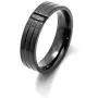 Xusamss Punk Rock Plated Black Titanium Steel Zircon Smooth Ring Xusamss Punk Rock Plated Black Titanium Steel Zircon Smooth Ring