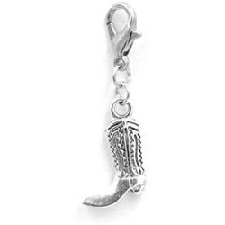 Its All About...You! Cowboy Boot Clip on Charm Perfect for Necklaces and Bracelets 96Ag