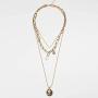 Layered Gold Coin Necklace for Women Boho Penny Design Pendant Circle Choker Sets Jewelry