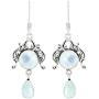 Natural Moonstone Lapis Malachite earrings Two Stone 925 Silver Overlay handmade Dangle Earrings for Women