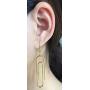 Geometric Rectangular Elegant Tassel Dangle Drop Earrings for Women Girls Stailess Steel Paper Clip Pin Fashion Jewelry