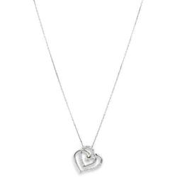 Quality Jewels .30 Carats Diamond Heart Pendant Necklace, 925 Sterling Silver Heart Necklace for Women and Girls, 18'' Adjustable Cable Chain