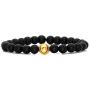 Nsitbbuery Fashion Alloy Baseball Bangle 8MM Matte Agate Lava Rock Beads Bracelet