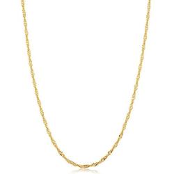 14k Yellow Gold Filled or White Gold Filled 1 mm,1.4 mm, 1.7 mm, or 2 mm Singapore Chain Pendant Necklace for Women