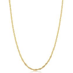 14k Yellow Gold Filled or White Gold Filled 1 mm,1.4 mm, 1.7 mm, or 2 mm Singapore Chain Pendant Necklace for Women