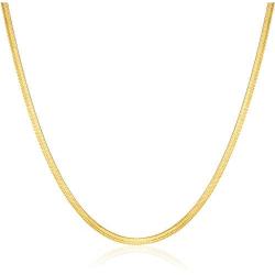 HAWSON Snake Chain Necklace for Women Men, 18k Gold Filled Snake Chain Choker, Stacking Layering Necklaces for Girls, Herringbone Chain Necklace, Flat Chain, Strand Collars Choker 16''-24''