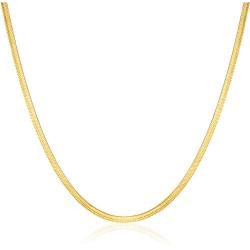 HAWSON Snake Chain Necklace for Women Men, 18k Gold Filled Snake Chain Choker, Stacking Layering Necklaces for Girls, Herringbone Chain Necklace, Flat Chain, Strand Collars Choker 16''-24''