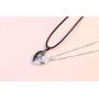 Magnetic Couples Necklace 2 Pcs Personalized Custom Letter Matching Necklaces Love Heart Wishing Stone Two Souls One Heart Necklace Pendant for Men Women Valentines Gifts