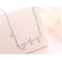 S925 Sterling Silver Faith Hope Love Cross Lifeline Heart Pendant Necklace Christian Jewelry Gifts for Women,18'' + 2''