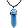 Anglacesmade Bullet Shape Gemstone Choker Necklace Hexagonal Pointed Reiki Chakra Pendant Leather Necklace Bohemian Jewelry for Women and Girls (Blue Turquoise) Anglacesmade Bullet Shape Gemstone Choker Necklace Hexagonal Pointed Reiki Chakra Pendant Leather Necklace Bohemian Jewelry for Women and Girls (Blue Turquoise)