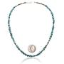 $200Tag Silver Certified Navajo Native American Natural Turquoise Necklace 16072 Made by Loma Siiva