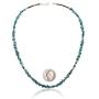 $200Tag Silver Certified Navajo Native American Natural Turquoise Necklace 16072 Made by Loma Siiva