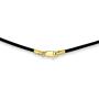 Solid 14k Yellow Gold 1.5mm Black Leather Cord Necklace Chain - with Secure Lobster Lock Clasp