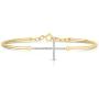 Femme Luxe 0.10 ct. Cross Diamond Bangle in Gold Plated Sterling Silver, Hypoallergenic, Gift Ready