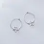 Wire Hoop Star Lucky Dangle Drop Earrings S925 Sterling Silver for Women Teen Girls Sensitive Ear Minimalist Dangling Hypoallergenic Lightweight Geometric Hoops 20mm Gifts for Birthday Daughter Bff