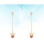 Happyyami Adorbale Mouse Drop Dangle Earring Charm Rat Animal Stud Earrings Jewelry Decorative Gift for Women Girls (Golden and Red)