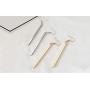 HUSION Fashion Bar Neckacle and Earrings Gold Plated Simple Bar Y Shaped Necklace and Leaves Jewelry Sets for Women Girls