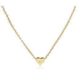 Tiny Heart Initial Gold Necklace Personalized 26 Letters Pendant Necklace Gifts for Women Girls