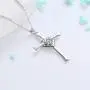 Besilver Irish Celtic Knot Cross Necklace 925 Sterling Silver Infinity Celtick Jesus Cross Pendant Necklace Women Men Heart Rose Cross Necklace Religious Jewelry for Wife Girlfriend