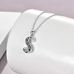 925 Sterling Silver Initial Letter Urn Necklace for Ashes Memorial Cremation Ashes Pendant Keepsake Jewelry