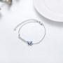 Sunflower Bracelet 925 Sterling Silver with Synthetic Birthstone Sunflower Adjustable Chain Bangle Jewelry Gift For Women Teens Mothers Day Birthday Gifts