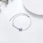 Sunflower Bracelet 925 Sterling Silver with Synthetic Birthstone Sunflower Adjustable Chain Bangle Jewelry Gift For Women Teens Mothers Day Birthday Gifts