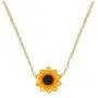 Dainty Sunflower Necklace Cute Necklace You are My Sunshine Vintage Pendant Jewelry Garden Daisy Sun Flower Handmade Birthday Gifts for Her Women Teen Girls Wife Sister Mom Daughter Friendship