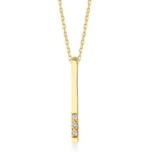 Gelin 14k Solid Gold 0,01 ct Genuine Diamond Vertical Bar Pendant Chain Necklace for Women, 18'' - Minimalist Jewelry for Women Gelin 14k Solid Gold 0,01 ct Genuine Diamond Vertical Bar Pendant Chain Necklace for Women, 18'' - Minimalist Jewelry for Women