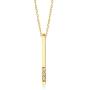 Gelin 14k Solid Gold 0,01 ct Genuine Diamond Vertical Bar Pendant Chain Necklace for Women, 18'' - Minimalist Jewelry for Women