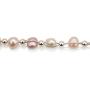 Entwined Cultured Pearl and Sterling Silver Beads 17.7'' Chain Necklace or 7.3'' Bracelet with Bonus Sterling Pearl Studs