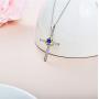 AOBOCO Sterling Silver Celtic Knot Cross Necklace Religious Irish Cross Pendant Necklace with Austria Cubic Zirconia Crystals Jewelry St. Patricks Day for Women Girls Unisex