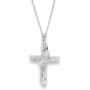 NATALIA DRAKE 1/20 Cttw Diamond Accent Cross Shape Necklace for Women in Rhodium Plated Sterling Silver (Color I-J/Clarity I2-I3)