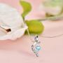 Distance I Love You to The Moon and Back Necklace 925 Sterling Silver Heart Pendant Necklace Jewelry Gifts for Women Wife Mom Girls