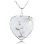 Top Plaza Natural Healing Crystals Heart Pendant Necklaces Reiki Quartz Gemstone Jewelry for Womens Girls