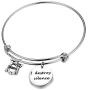 KUIYAI I Destroy Silence Bracelet with Drum Charm Funny Drummer Musician Gift