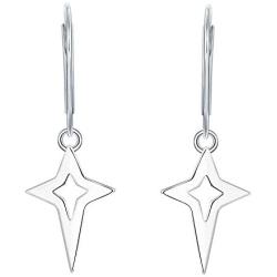 JO WISDOM Women Star Earrings,925 Sterling Silver Leverback Dangle & Drop Earrings,Jewelry for Women(Polar Star)