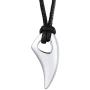 Stainless Steel Pendant Necklace for Men Women, Cool Punk Shark Teeth Necklace, Cross Necklace, Star of David Necklace, Black Leather Cord, Come Gift Box